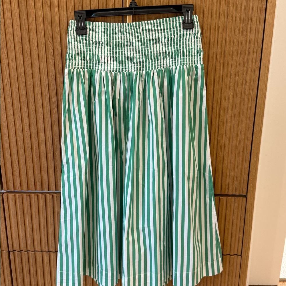 AYR Green and White Striped Women's Skirt
